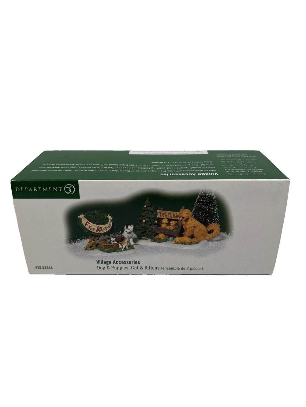Dept 56 Village Accessories 2 Figurines Dog And Puppies Cat And Kittens 56.52948